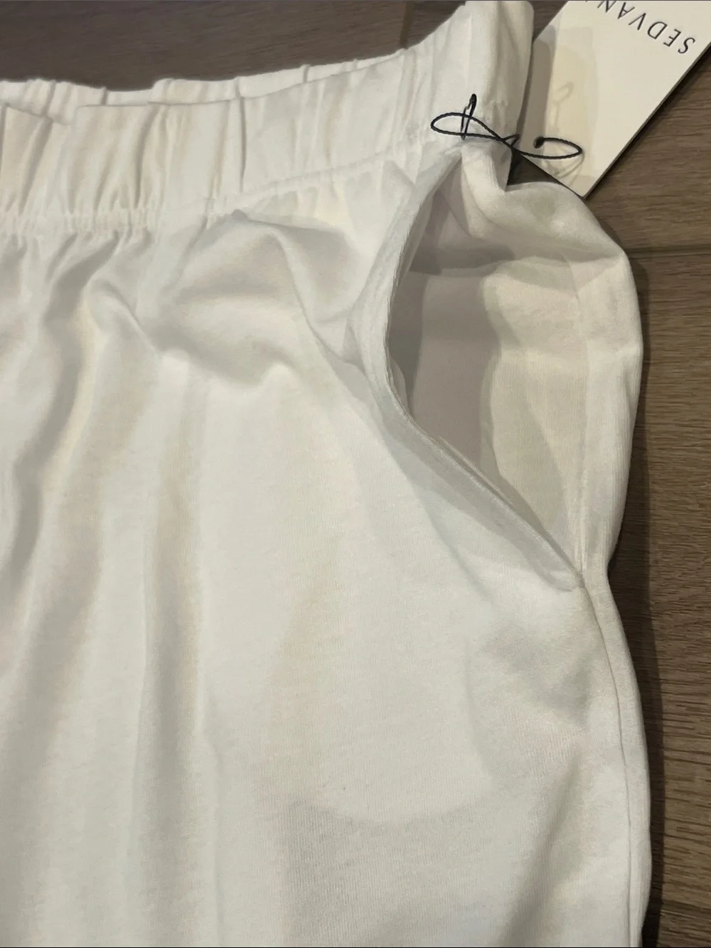 NWT Sedvana Swedish White Elastic Waist Lounge Shorts Cotton & Modal Comfy Relax - Picture 13 of 13